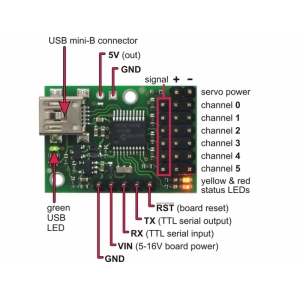 Micro Maestro 6-Channel USB Servo Controller (Partial Kit) [...