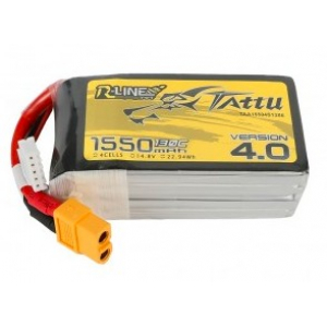 Tattu R-Line Version 4.0 1550mAh 14.8V 130C 4S1P Lipo Battery Pack with XT60 Plug