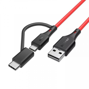 Kabel Micro USB + adapter USB-C BlitzWolf BW-MT3 3A 1,8m