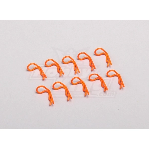Dayglo Orange Small-ring Body Clips (90 deg) 10Pc