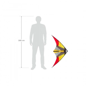 Cirrus Ruby - Stunt Kite, age 10+, 54x115cm, incl. 25kp Line...