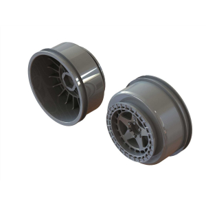 SC 2.2"/3.0" ratas 14mm Hex Gun Metal spalvos (2vnt)