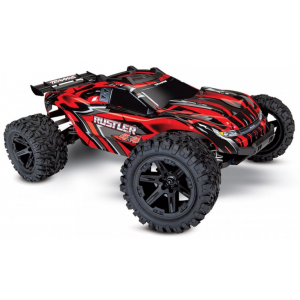 Traxxas Rustler 4x4 XL-5 1/10 RTR TQ RC Modelis Brushed Su Baterija Ir Pakrovėju Raudonas