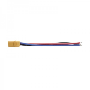 MT-60 vyriška jungtis su 10 cm 16AWG maitinimo laidu (mėlyna + raudona + juoda) - MSP
