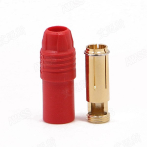 AMASS AS150 7mm paauksuota bananinė jungtis (bullet connector) - moretiška, raudona
