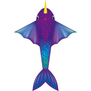 Narwhal Kite - Kids Kites, age 5+, 212cmx148cm, incl. 17kp Polyester Line