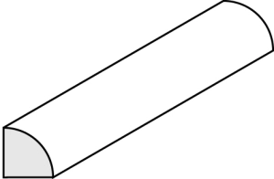 Evergreen baltas plastikinis ketvirčiu apvalus strypelis 2.03x355.6mm 249 [136]