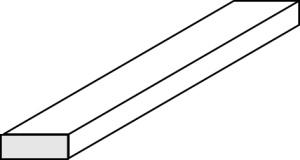 Evergreen balta plastikinė stačiakampė juostelė 0.25x0.51x355.6mm 100 [158]