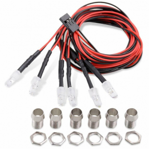 8 Led žibintai, 5mm (4 balti, 4 raudoni)