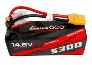Gens ace 5300mAh 14.8V 60C 4S1P HardCase lipo akumuliatorius su XT90 jungtimi