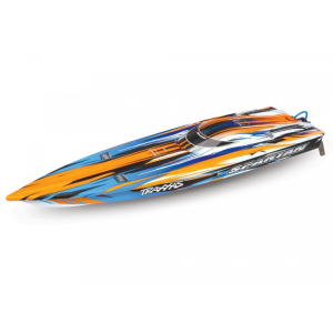 TRAXXAS Spartan BL TQi TSM -  oranžinis radijo bangomis valdomas laivas