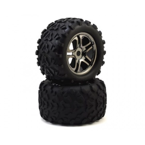 Traxxas Maxx Tires 3.8" Pre-Mounted Tires w/Split Spoke Wheels (2) (Black)