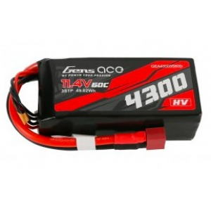 Gens ace 4300mAh 3S1P 11.4V 60C Lipo akumuliatorius su T formos jungtimi
