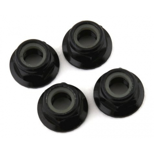 Traxxas 5mm Aluminum Flanged Nylon Locking Nuts (Black) (4)