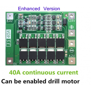 3S 40A Li-ion Lithium akumuliatoriaus pakrovėjo Lipo Cell Module PCB BMS Protection Board skirta Drill Motor 12.6V su balansuotoju