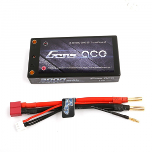 Gens Ace 3000mAh 7.4V 50/100C 2S1P 58# HardCase Lipo akumuliatorių automodeliui paketas su 4.0mm Bullet to T kištuku +XHR