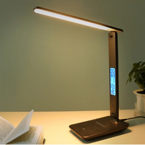 Led desk lamp with calendar, temperature alarm, clock (juoda)