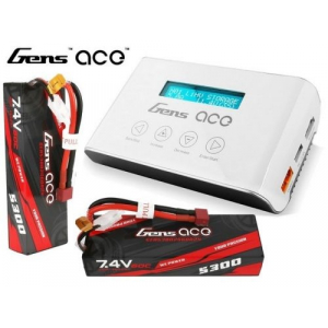 Gens ace Bashing 5300mAh 2S1P (2pcs) + Imars III Smart Balance RC Battery Charger Bundle