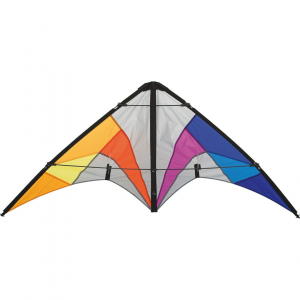 Quickstep II Rainbow - Stunt Kite, age 10+, 60x135cm, incl. 20kp Polyester Line 2x20m