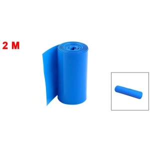 Uxcell Hot 1m/6.5ft pločio 85mm mėlynas PVC termo kembrikas, izoliatorius skirtas 18650 akumuliatorių paketui