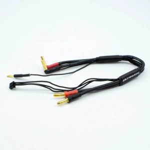ULTIMATE RACING 2S CHARGE CABLE LEAD W/4mm & 5mm BULLET CONNECTOR (30cm)