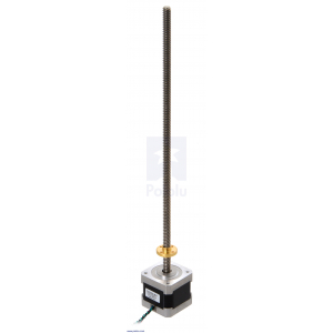 Stepper Motor su 28cm Lead varžtu: Bipolar, 200 Steps/Rev, 42×38mm, 2.8V, 1.7 A/Phase - NEMA 17 [301]