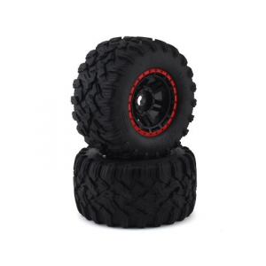 Traxxas Maxx All-Terrain Pre-Mounted Tires (2) (Black/Red)