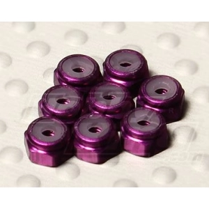 Purple Anodised Aluminum M2 Nylock Nuts (8pcs) [132]