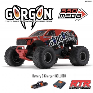 1/10 GORGON 4X2 MEGA 550 Brushed Monster Truck RTR with Batt...