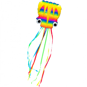 Rainbow Octopus L - Kids Kites, age 8+, 480x120cm, incl. 35 kp Polyester Line, 40m