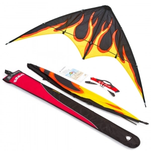 Bebop Fire - Stunt Kite, age 8+, 60x145cm, incl. 20kp Polyes...