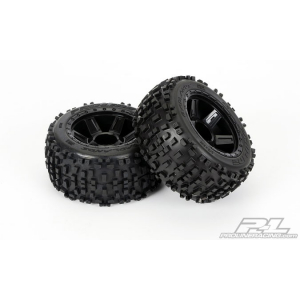 Proline Badlands 3.8" All Terrain Tires Mounted Mounted on Desperado Black 1/2" Offset 17mm Wheels