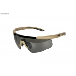 Wiley X® SABER ADV Matte Tan glasses - Smoke Grey / Clear / Light Rust