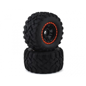 Traxxas Maxx All-Terrain Pre-Mounted Tires (2) (Black/Orange)
