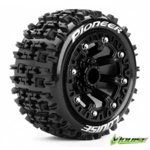 LouiseRC 3278SB Tire & Wheel ST-PIONEER 2,2" Black Soft (2) 1/16 ERevo Summit modeliams
