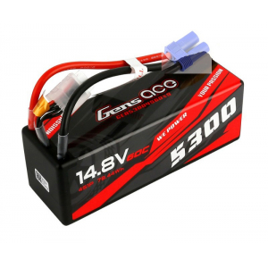BROKUOTAS Gens ace 5300mAh 14.8V 60C 4S1P HardCase lipo akumuliatorius su EC5 jungtimi