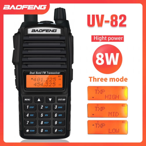 8W High Power BaoFeng UV-82 Walkie Talkie Dual Band FM Transceiver 10KM 128CH Portable CB Ham Radio UV82 Hunting Two Way Radio